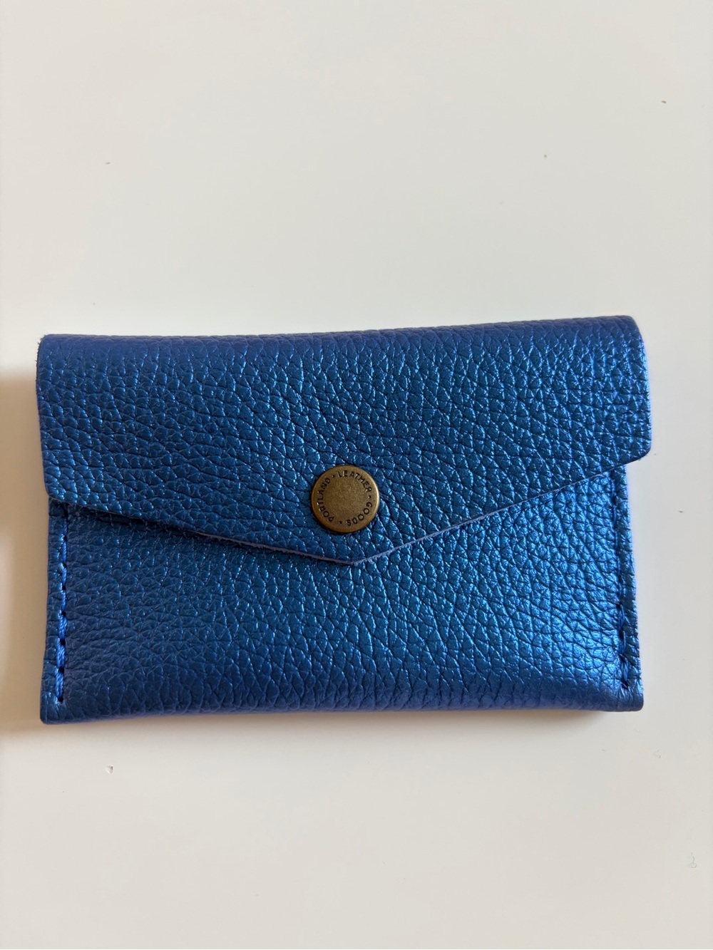 Portland Leather Goods Mini Envelope Wallet in Comet Blue☄️💫💙🔵 Metallic  NWOT